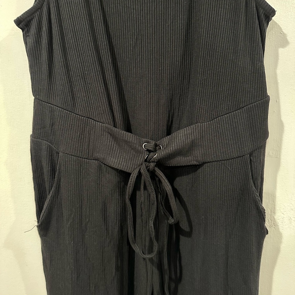 Torrid Black Ribbed Tie-Waist Jumpsuit - Picture 2 of 3